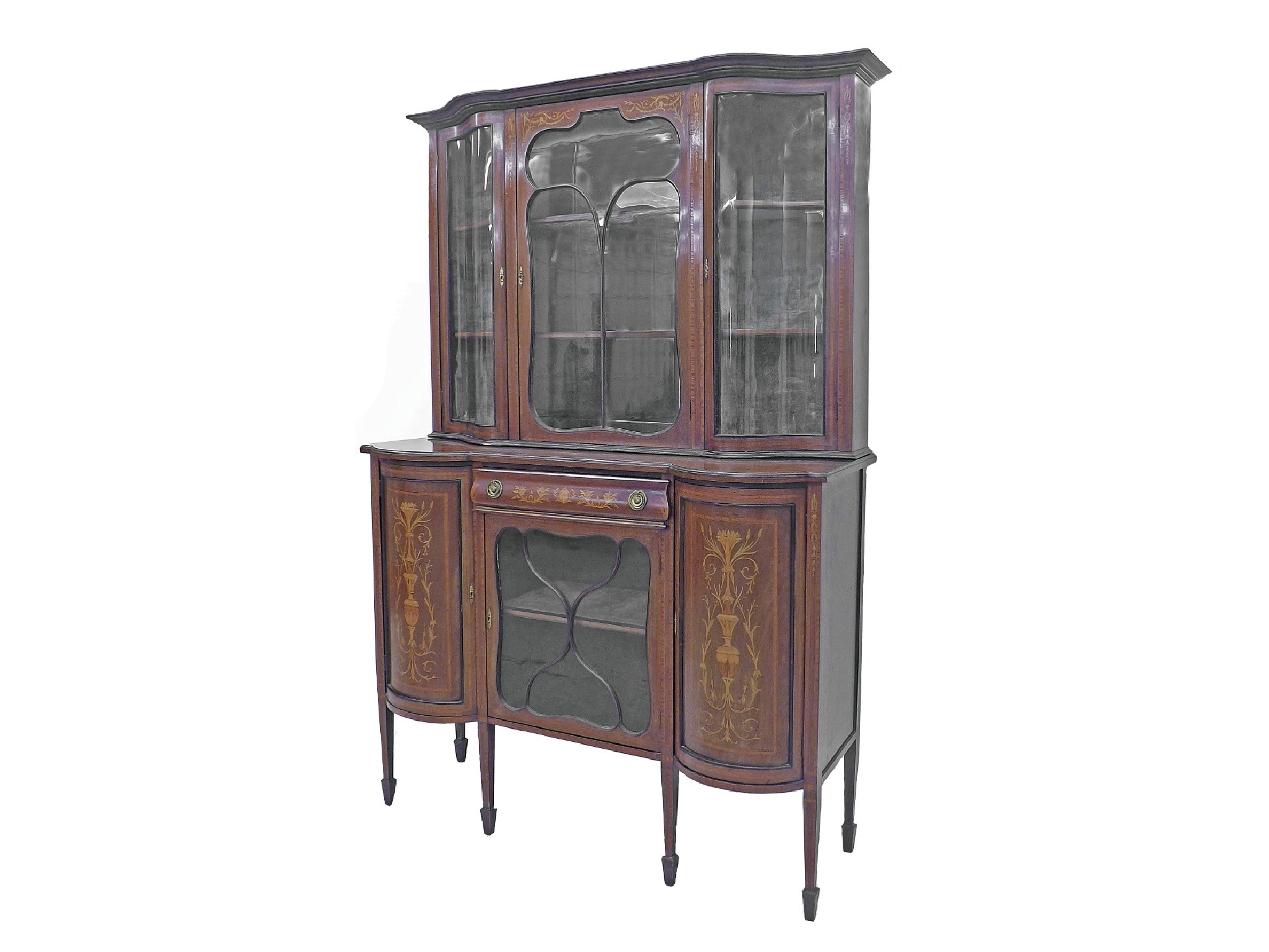 Appraisal: Attractive Edwardian mahogany display cabinet in the manner of Sheraton