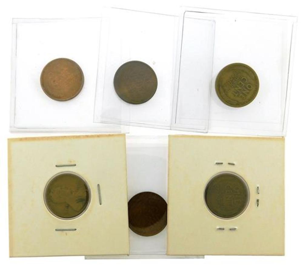 Appraisal: COINS Lot of six Lincoln cents Includes a in Uncirculated