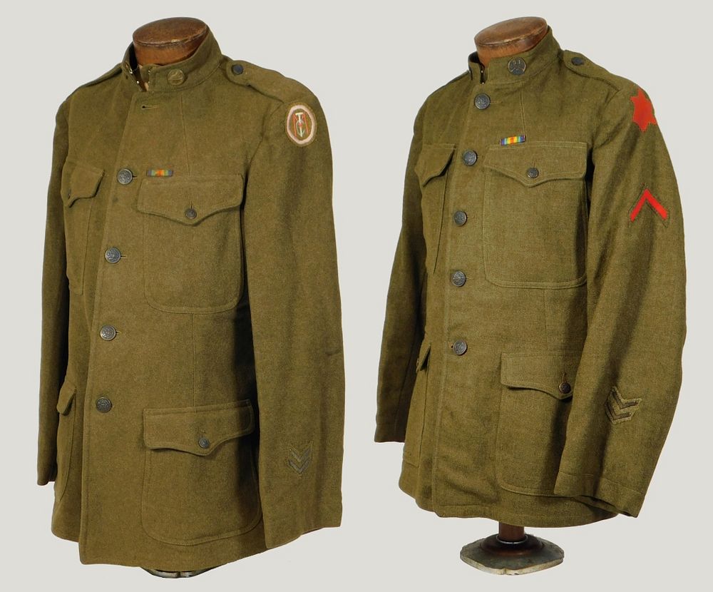 Appraisal: Two WWI Tunics with Insignia C - A tunic with