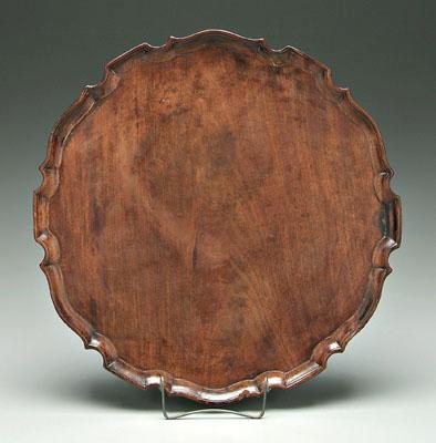 Appraisal: Chippendale mahogany tray scalloped border rich brown patination probably mid