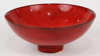 Appraisal: James Lovera - California footed bowl executed in oxblood glaze