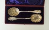 Appraisal: PAIR OF EDWARDIAN SILVER FRUIT SERVERS JAMES DIXON SON SHEFFIELD