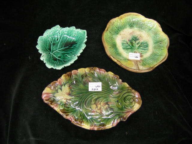 Appraisal: Majolica Pottery Leaf Dishes