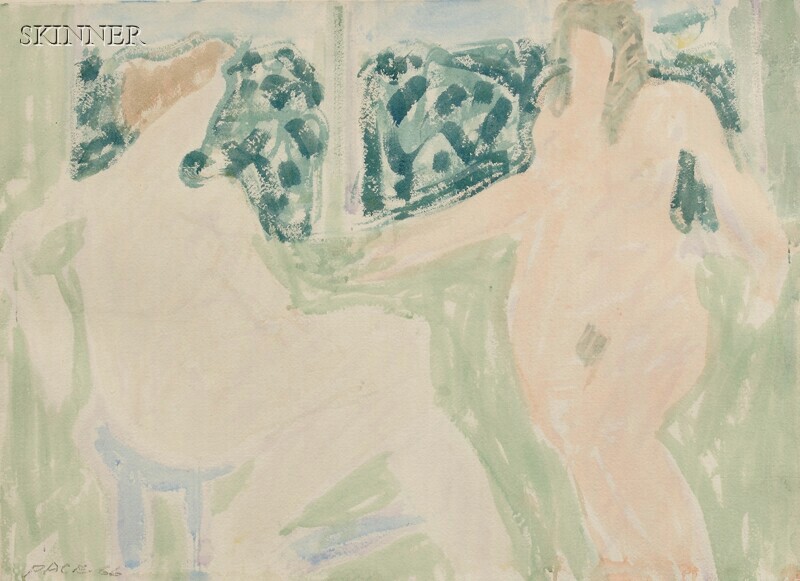 Appraisal: Stephen S Pace American - Two Nudes in a Green