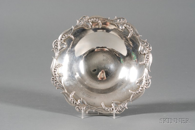 Appraisal: Tiffany Co Sterling Bonbon Bowl - shaped rim molded and