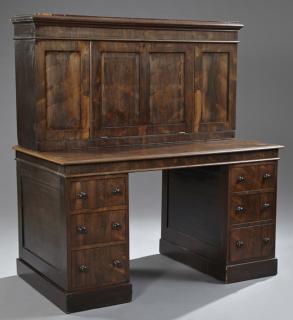 Appraisal: English Carved Rosewood Fall Front Secretary Desk c the ogee