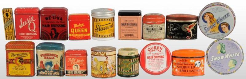 Appraisal: Lot of Hair-Related Product Tins Description Includes several hard-to-find pieces