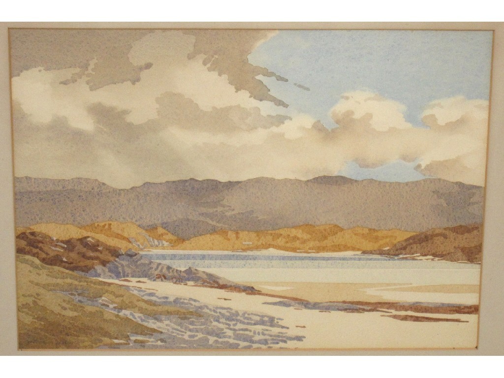 Appraisal: GORDON N GUNN Watercolour 'The hills across the bay Morar'