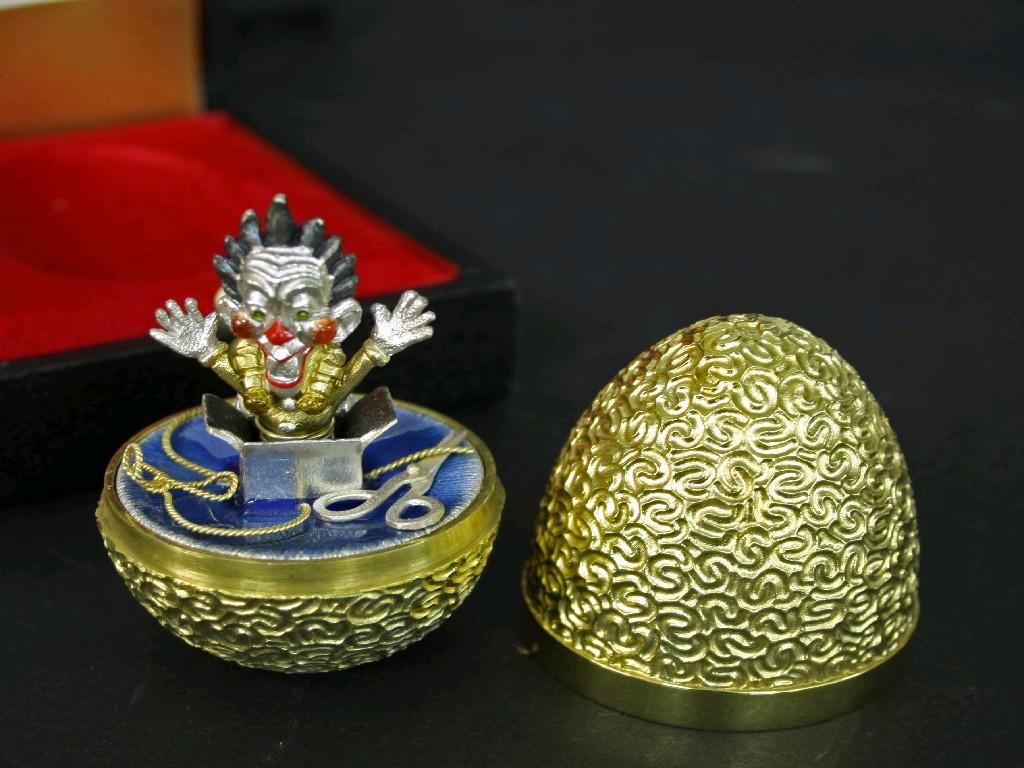 Appraisal: Stuart Devlin silver-gilt Easter egg limited edition the stylised engraved