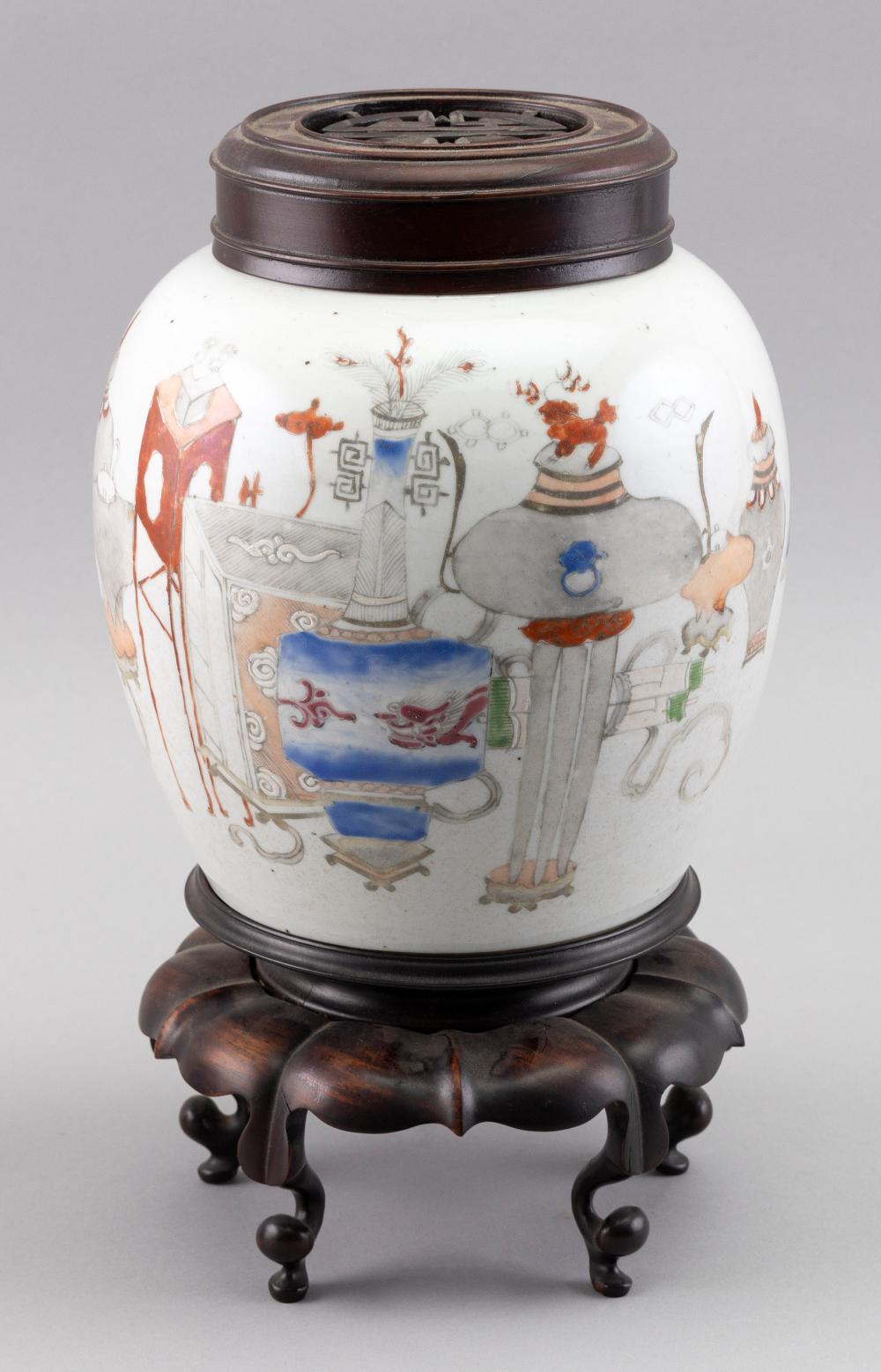 Appraisal: CHINESE FAMILLE ROSE PORCELAIN GINGER JAR TH CENTURY JAR HEIGHT