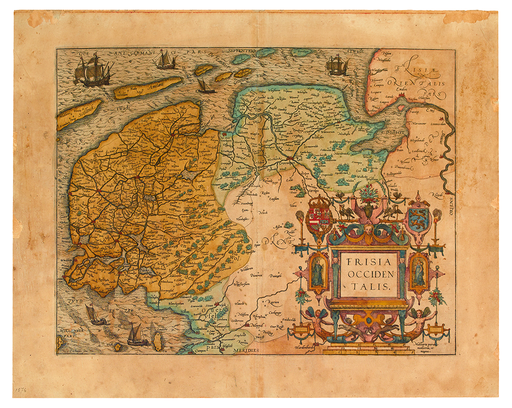 Appraisal: ANONYMOUS Frisia Occidentalis Double-page engraved map of West Frisia x