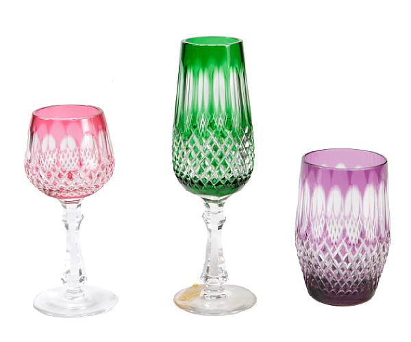 Appraisal: An assorted group of Bohemian cut glassware comprising tumblers champagne