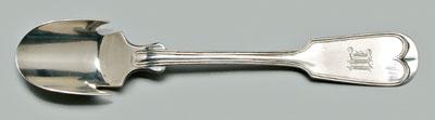 Appraisal: Charleston coin silver cheese scoop fiddle and thread handle rounded