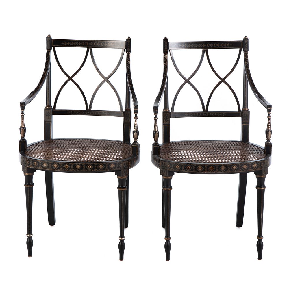 Appraisal: Pair of American Classical Style Chairs th century in the