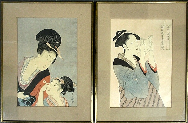 Appraisal: - Two Japanese woodblock prints Site- x -