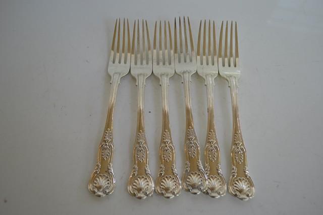 Appraisal: SET OF SIX VICTORIAN LONDON STERLING KING'S PATTERN ENTREE FORKS