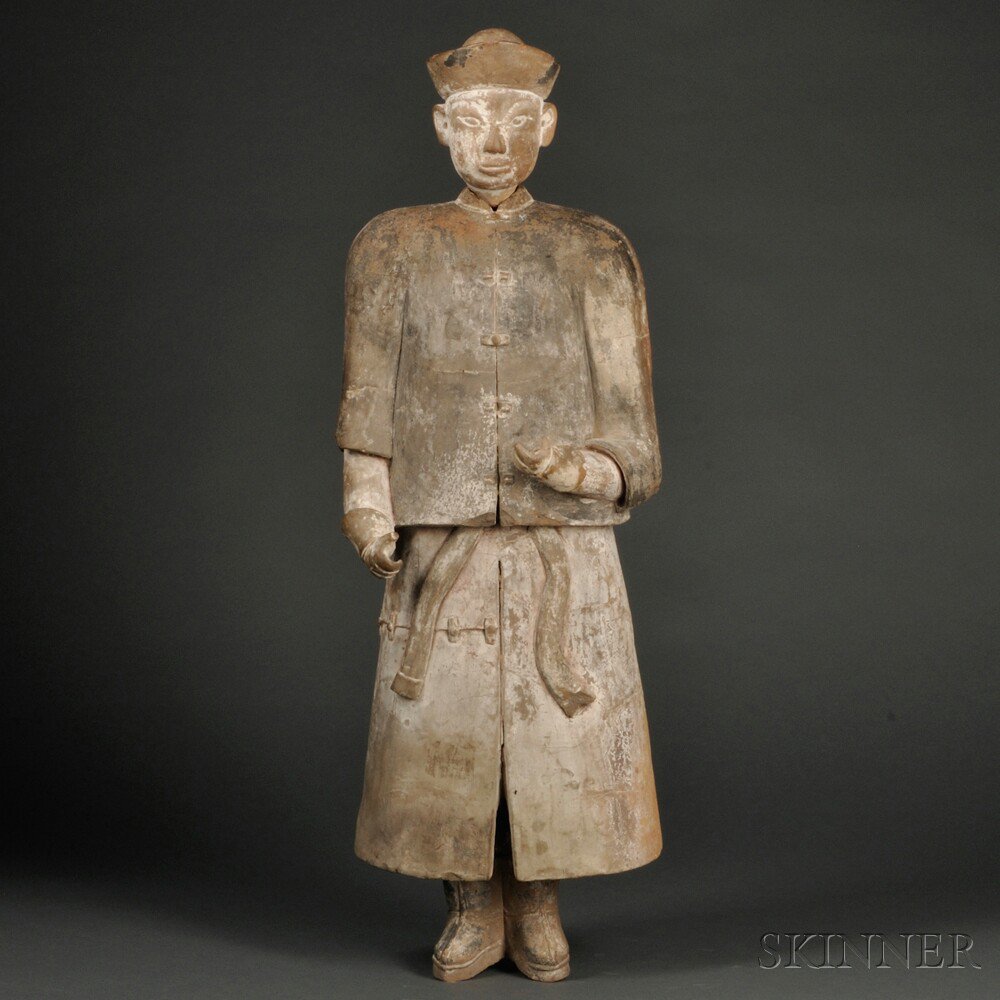 Appraisal: Pottery Figure of a Man China modeled standing and dressed