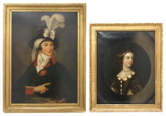 Appraisal: A Group of Two English Portraits one depicting a lady