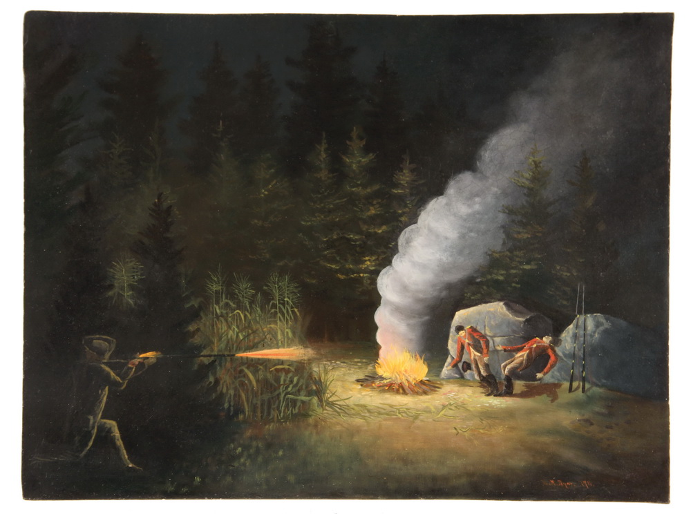 Appraisal: OIL ON BOARD - Revolutionary Ambush by Uriah Norton Dyer