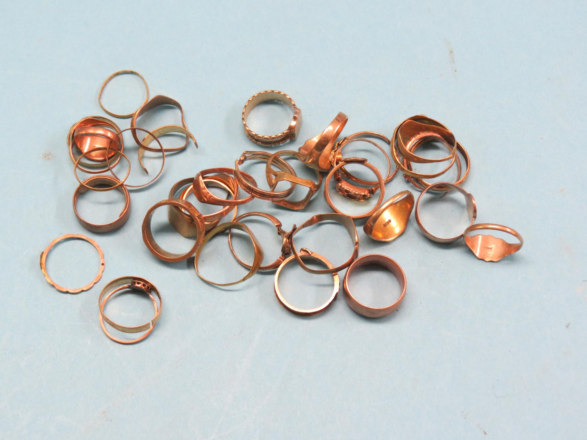 Appraisal: Thirty-five various ct gold yellow metal rings and one ct