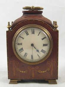 Appraisal: An day mantel clock in an inlaid mahogany case with