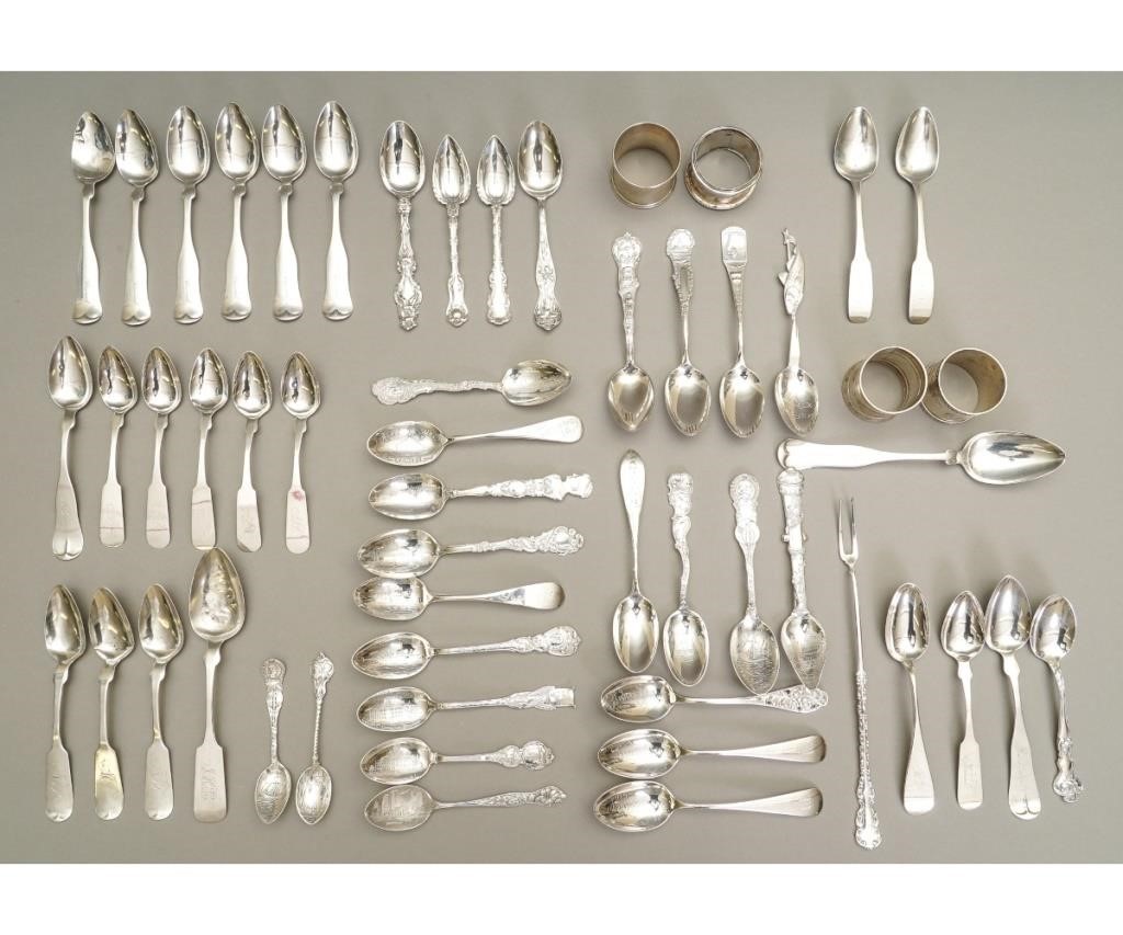 Appraisal: Coin and sterling silver spoons various makers to include D