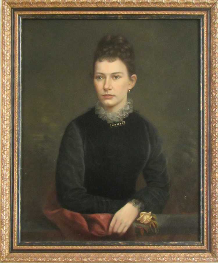 Appraisal: PORTRAIT OF A VICTORIAN LADY OIL ON CANVAS late th