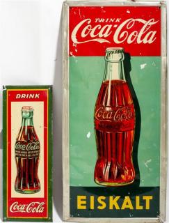 Appraisal: Four Metal Coca-Cola Advertising Signs together with a framed Coca-Cola