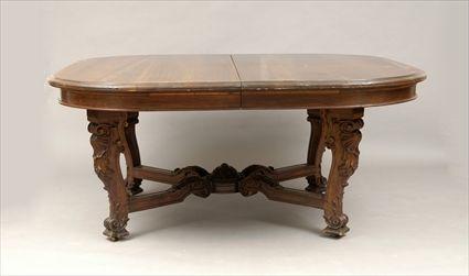 Appraisal: Regence-Style Carved Walnut Extension Dining Table With three leaves x