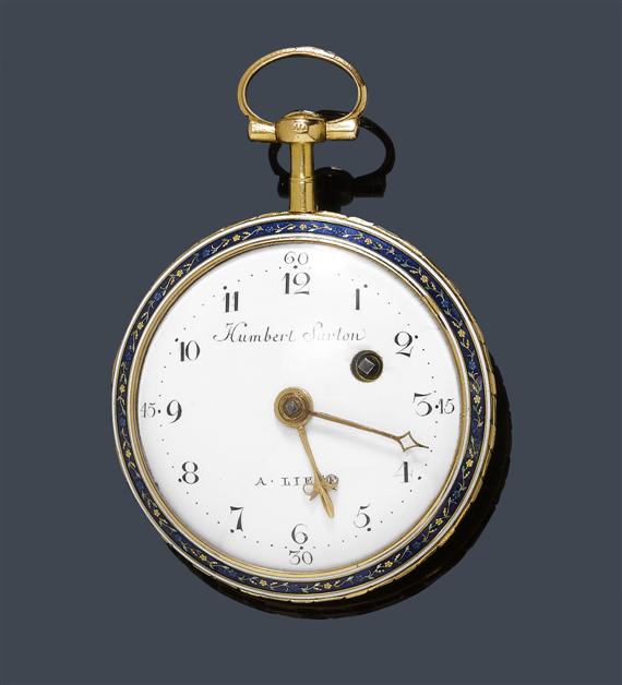 Appraisal: AN ENAMEL AND DIAMOND POCKET WATCH HUMBERT SARTON Li ge