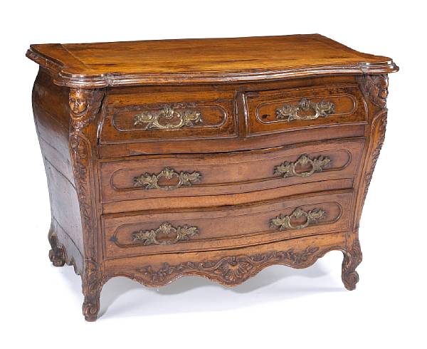 Appraisal: A Louis XV walnut commodethird quarter th century The serpentine