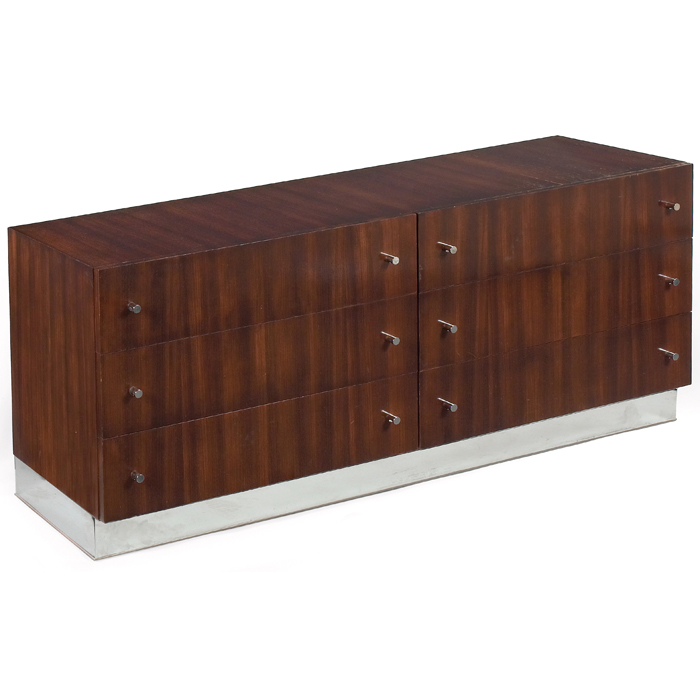 Appraisal: Milo Baughman dresser by Thayer Coggin exotic wood veneer six