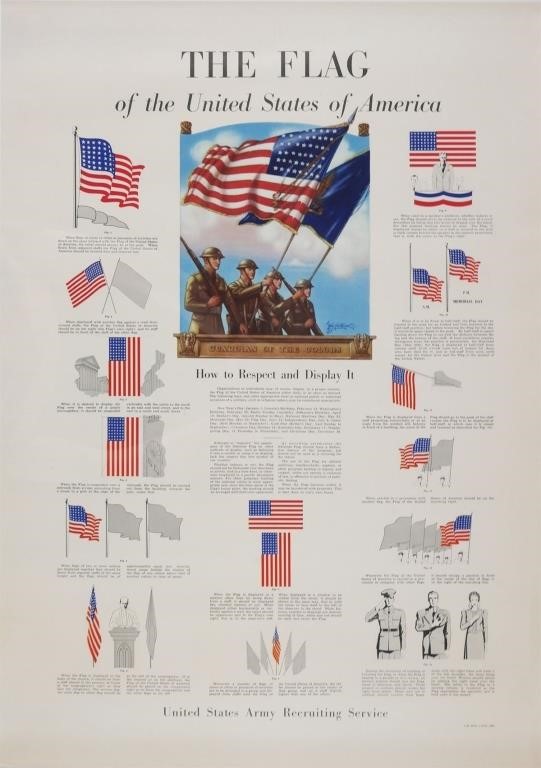 Appraisal: United States Army recruitment poster circa s showing the various