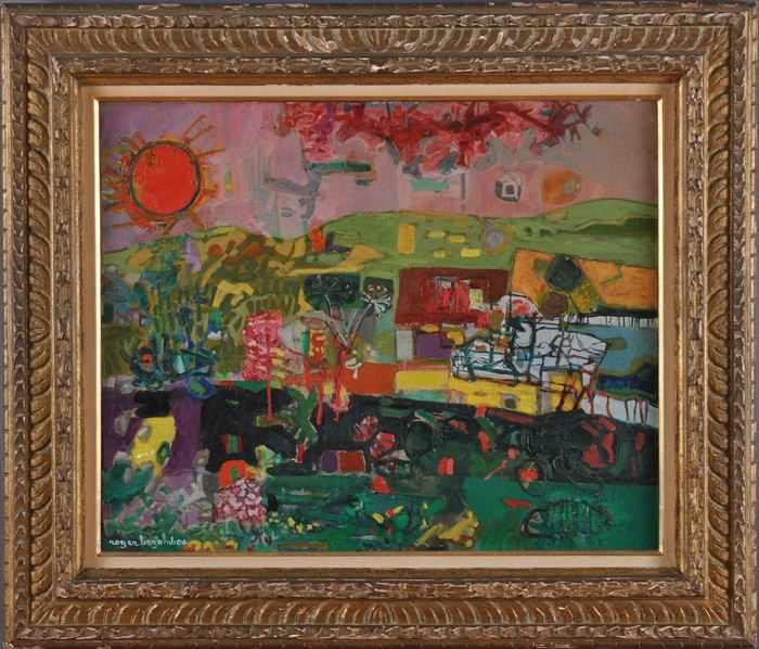 Appraisal: ROGER BEZOMBES - PAYSAGE Oil on canvas x in signed