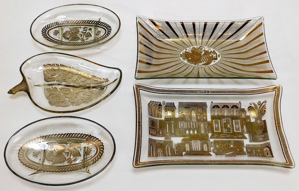 Appraisal: Georges Briard MCM Modern Art Glass Dishware New York -