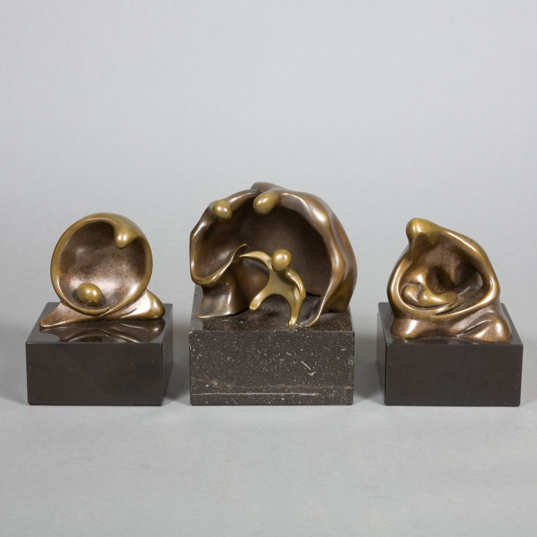 Appraisal: Group of Three Bronze Figural Groups