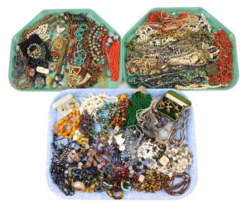 Appraisal: COSTUME JEWELRY Large assortment of costume jewelry mostly beaded necklaces