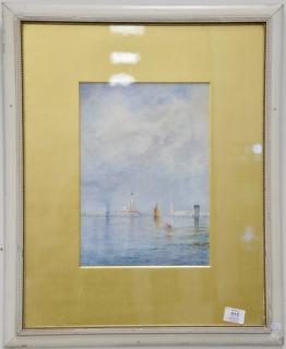 Appraisal: William Gedney Bunce - Morning in Venice watercolor ss x