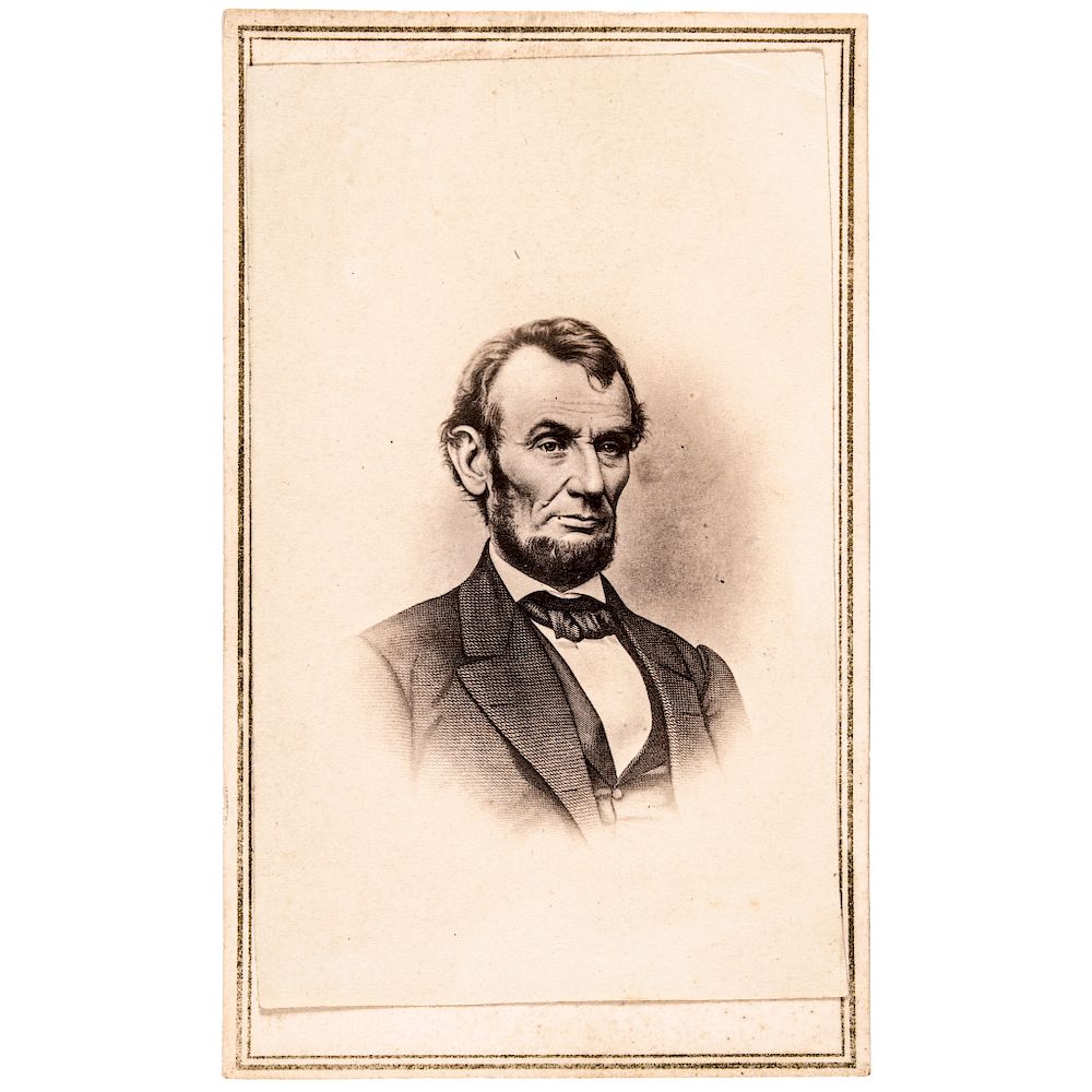 Appraisal: c Abraham Lincoln Albumen Carte de Visite Photo Image by