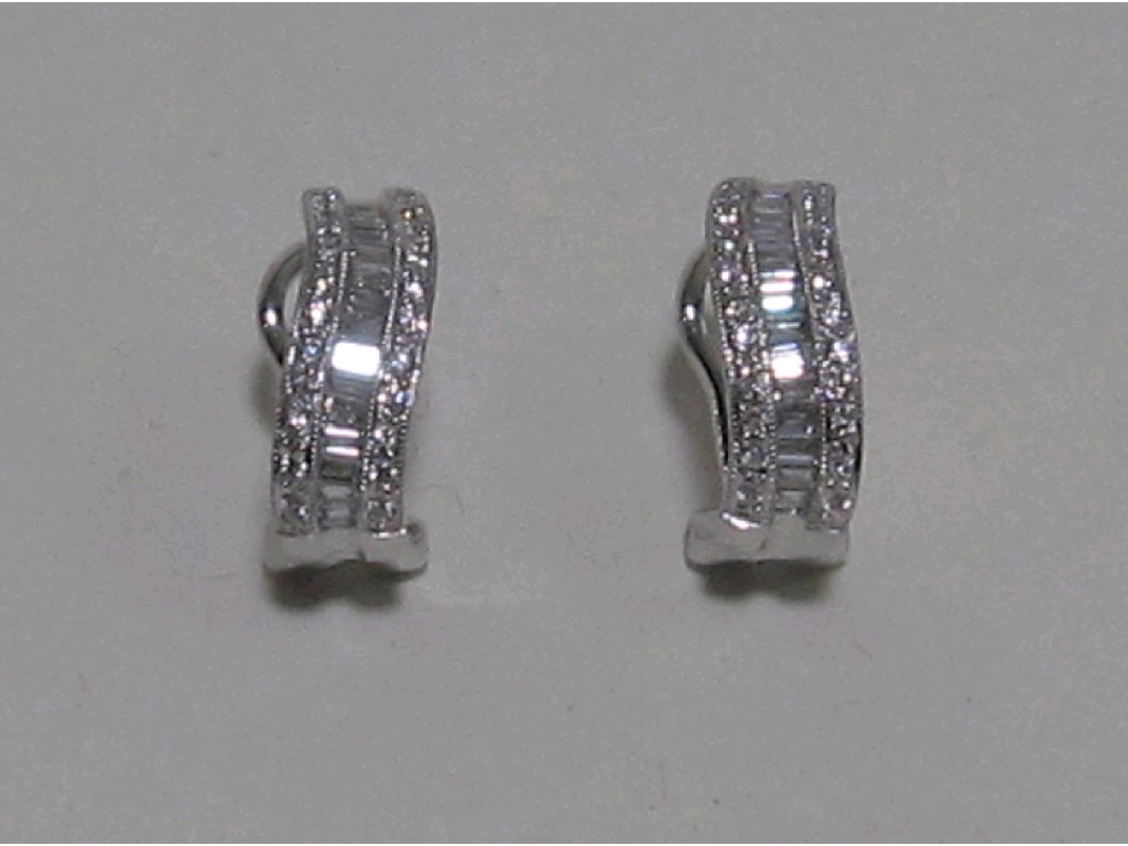 Appraisal: Eighteen carat white gold Bulgari diamond earrings each set with