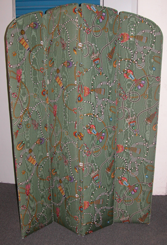 Appraisal: Four Panel Tromp L'Oeil Type Fabric Covered Screen th century