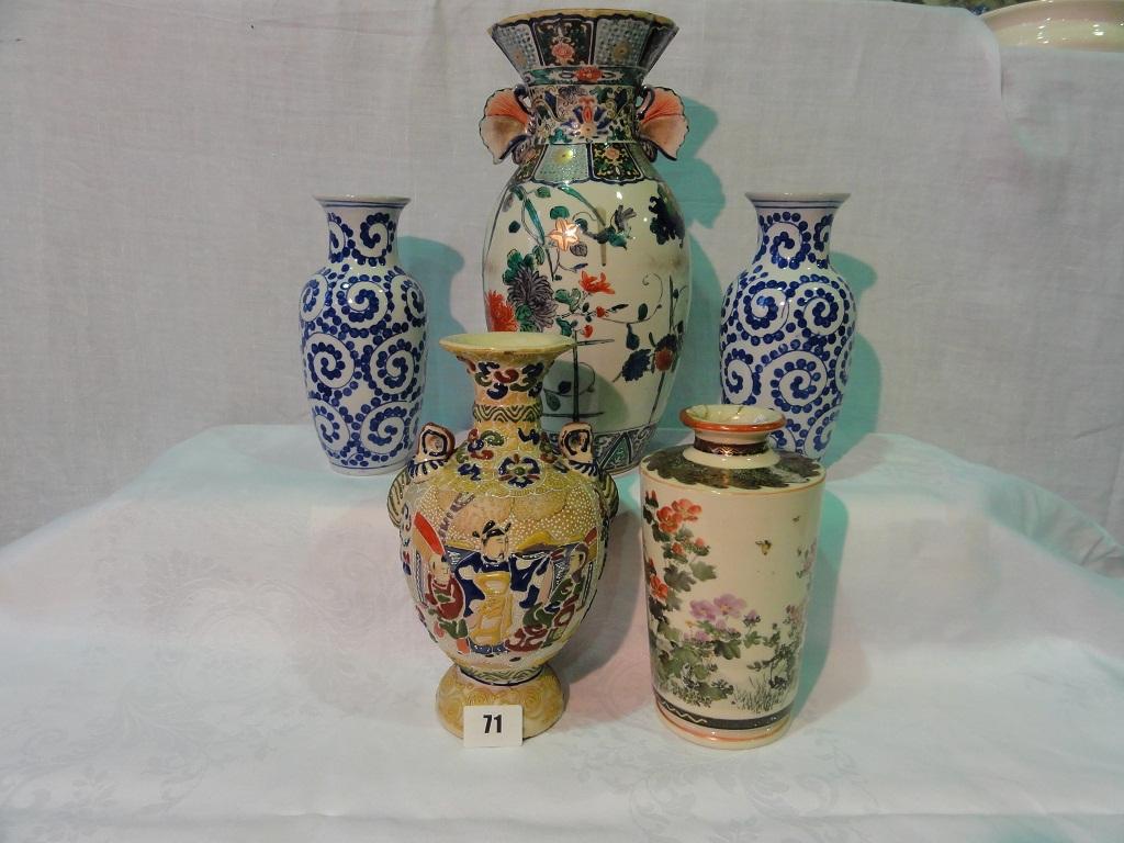 Appraisal: A collection of six various oriental vases including example with