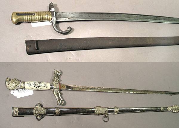 Appraisal: A lot of two edged weapons American fraternal sword and