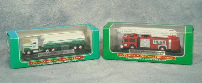 Appraisal: Two Hess Miniature Trucks both mint in original boxes includes