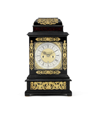 Appraisal: An early th century gilt brass mounted ebony table clock