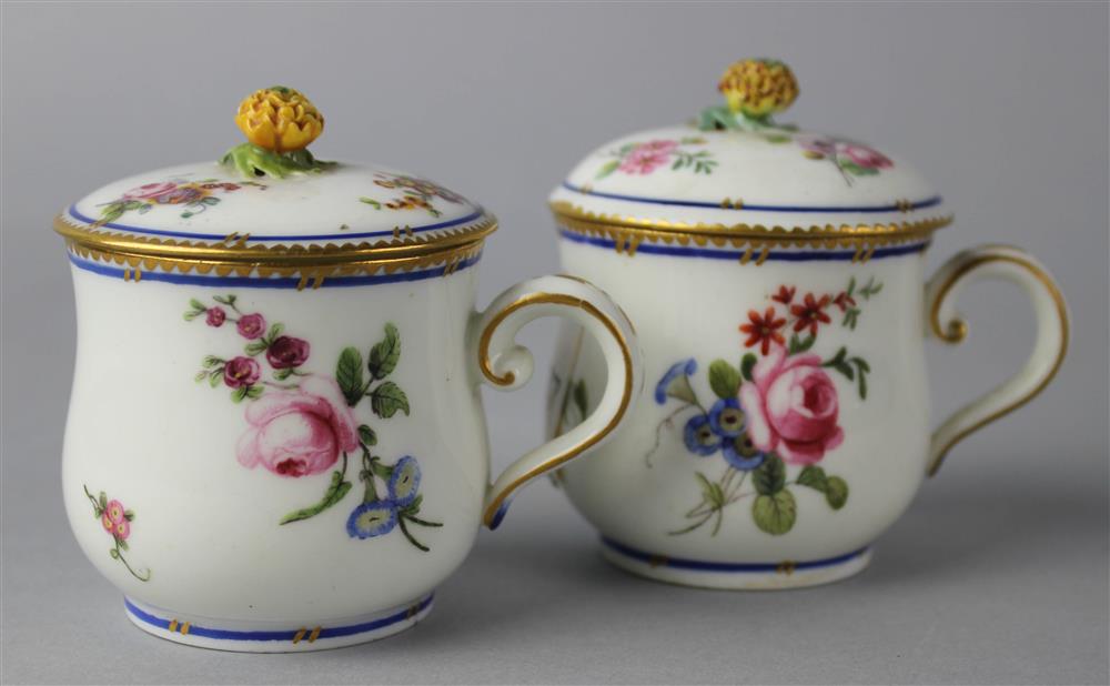 Appraisal: SEVRES POT A JUS CUSTARD CUP AND COVER AND A