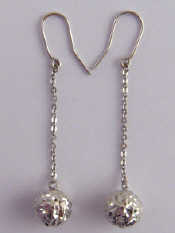 Appraisal: A pair of white metal tests carat gold pendant earrings