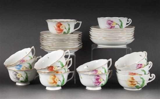 Appraisal: Thirteen similar Herend floral decorated porcelain teacups and seventeen similar