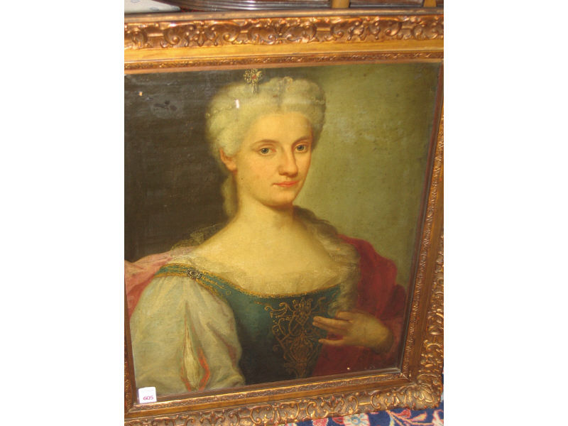 Appraisal: CONTINENTAL SCHOOL TH CENTURY Portrait of a woman wearing a