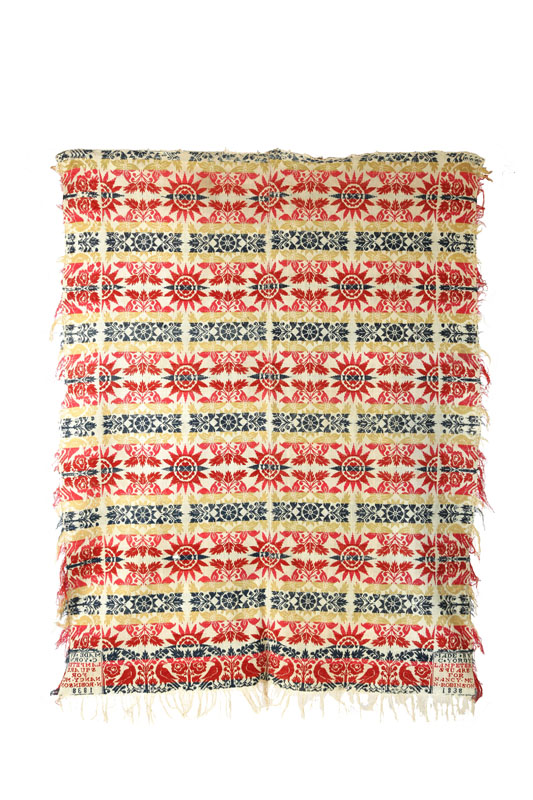 Appraisal: PENNSYLVANIA JACQUARD COVERLET Christian Yordy Lampeter Square Lancaster County wool